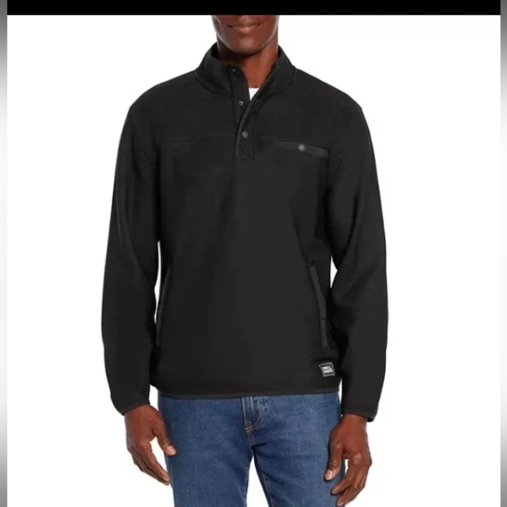 Eddie Bauer Men's Sweater Fleece Pullover Black
